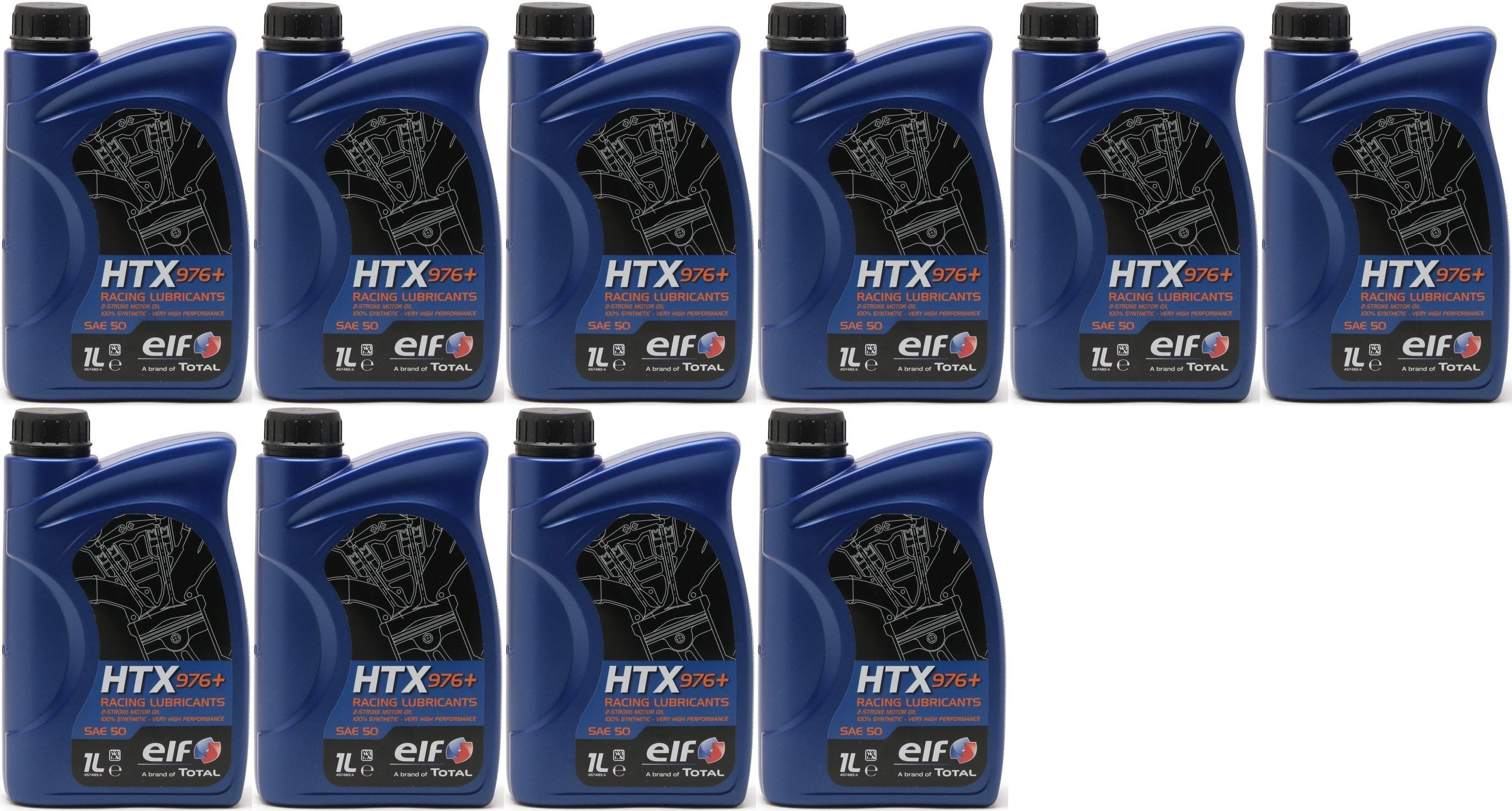 Elf HTX 976+ Racing Lubricants 100 % Synthetic 2-T Motoröl 10x 1l = 10 Liter