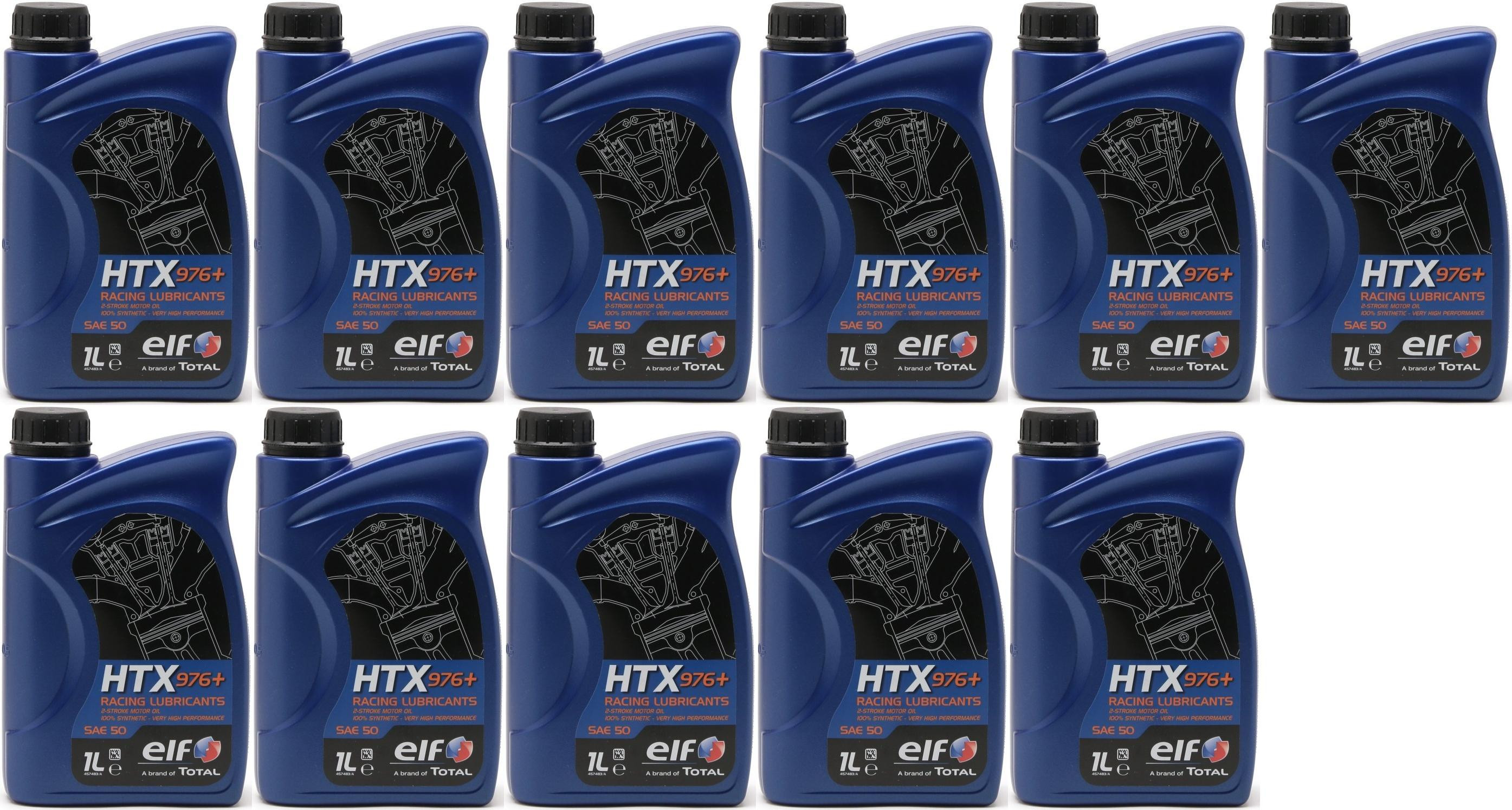 Elf HTX 976+ Racing Lubricants 100 % Synthetic 2-T Motoröl 11x 1l = 11 Liter