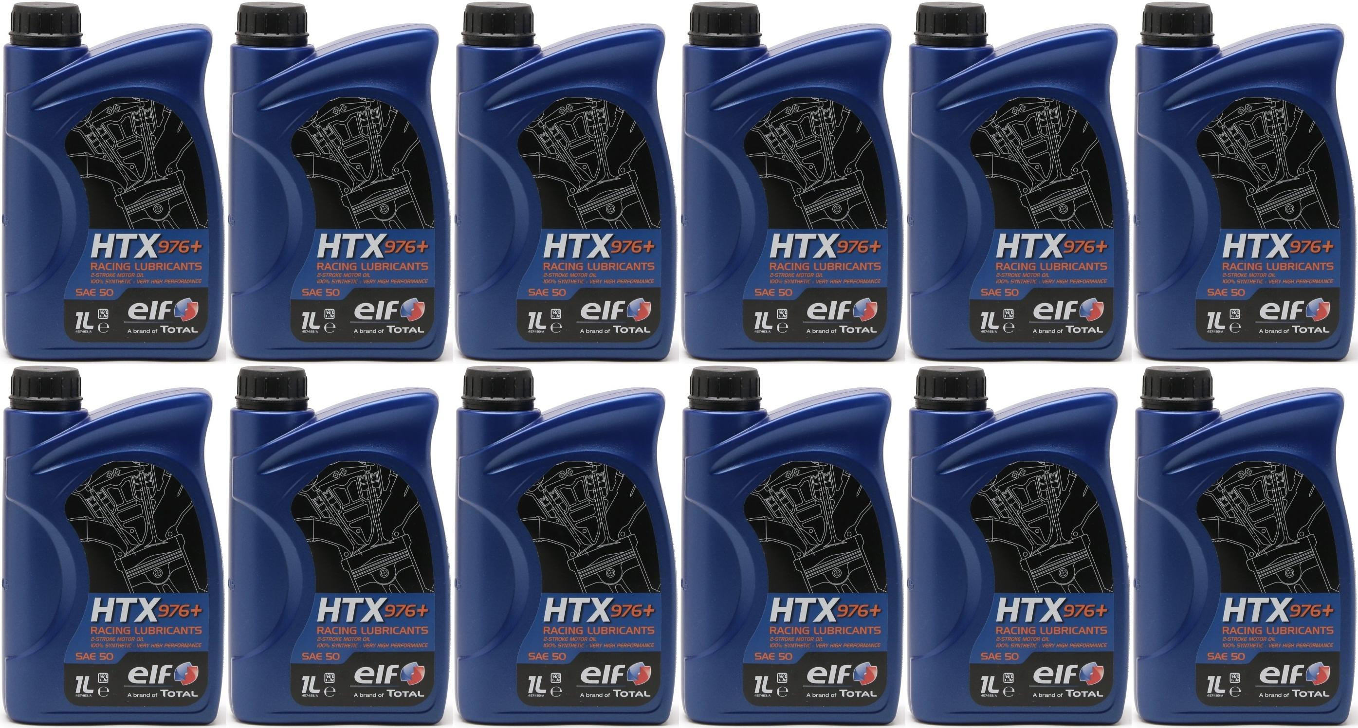 Elf HTX 976+ Racing Lubricants 100 % Synthetic 2-T Motoröl 12x 1l = 12 Liter