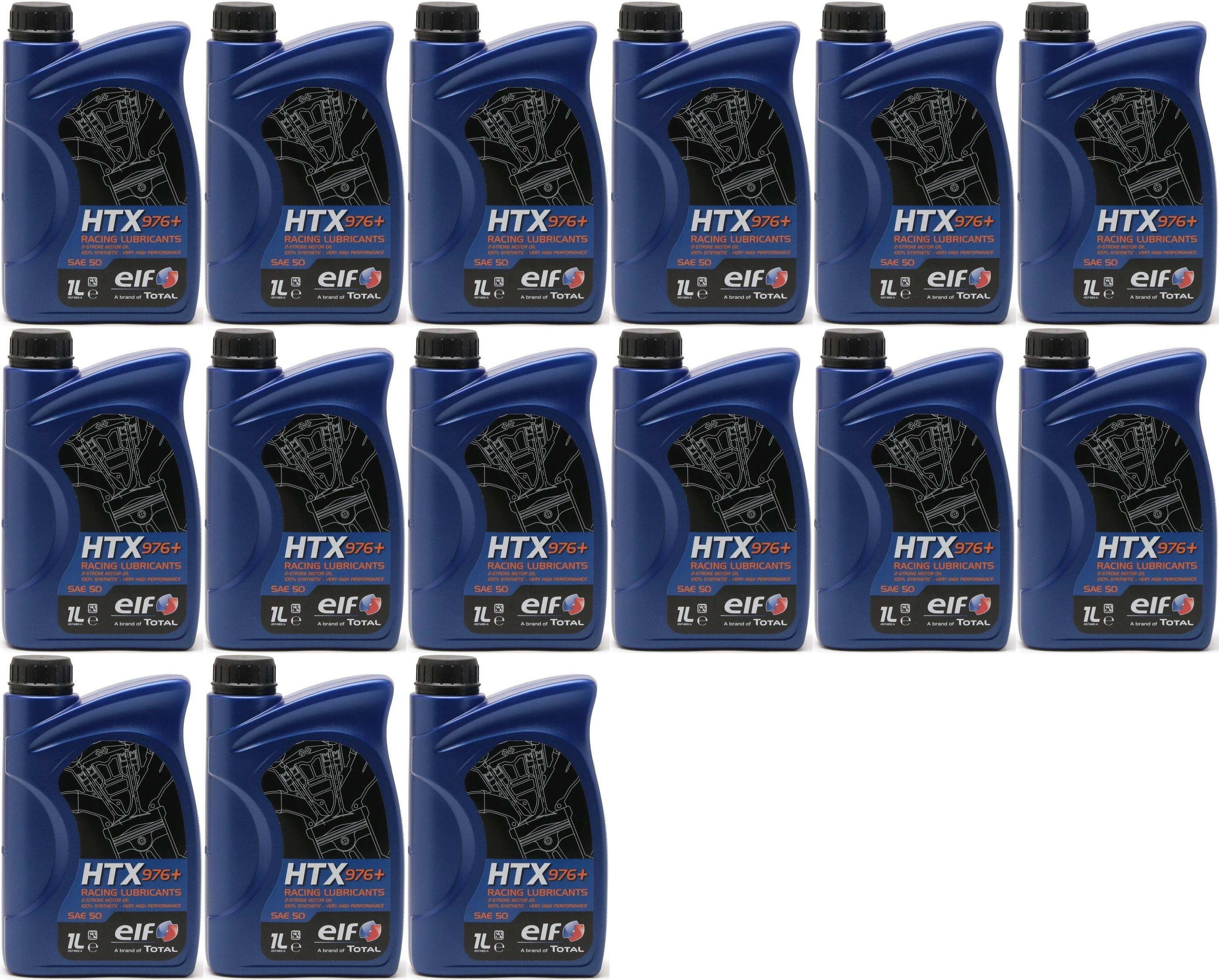 Elf HTX 976+ Racing Lubricants 100 % Synthetic 2-T Motoröl 15x 1l = 15 Liter