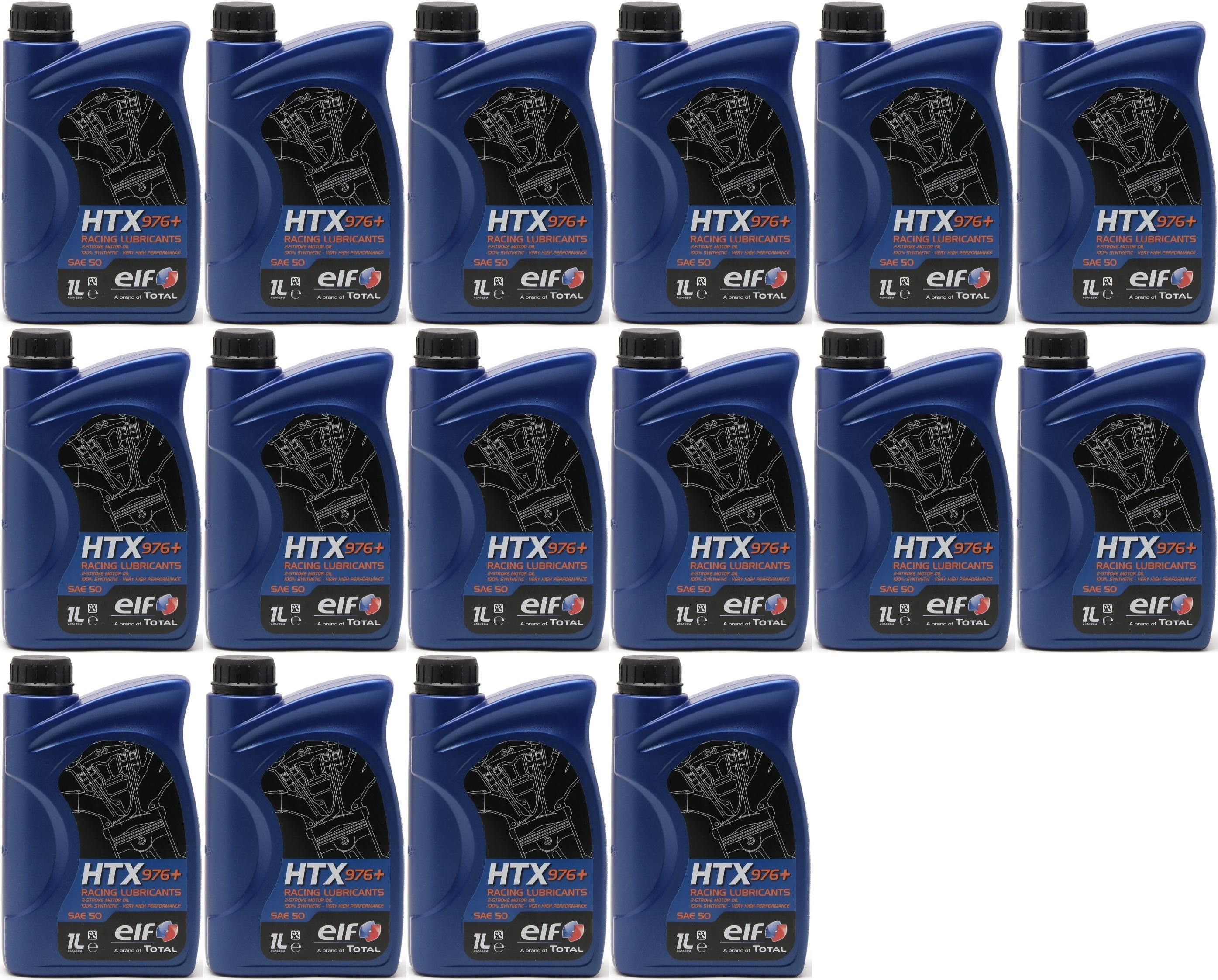 Elf HTX 976+ Racing Lubricants 100 % Synthetic 2-T Motoröl 16x 1l = 16 Liter