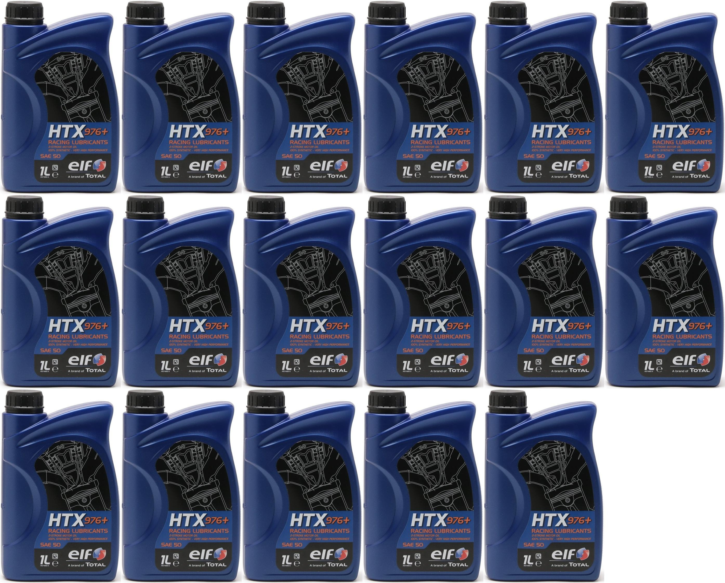 Elf HTX 976+ Racing Lubricants 100 % Synthetic 2-T Motoröl 17x 1l = 17 Liter