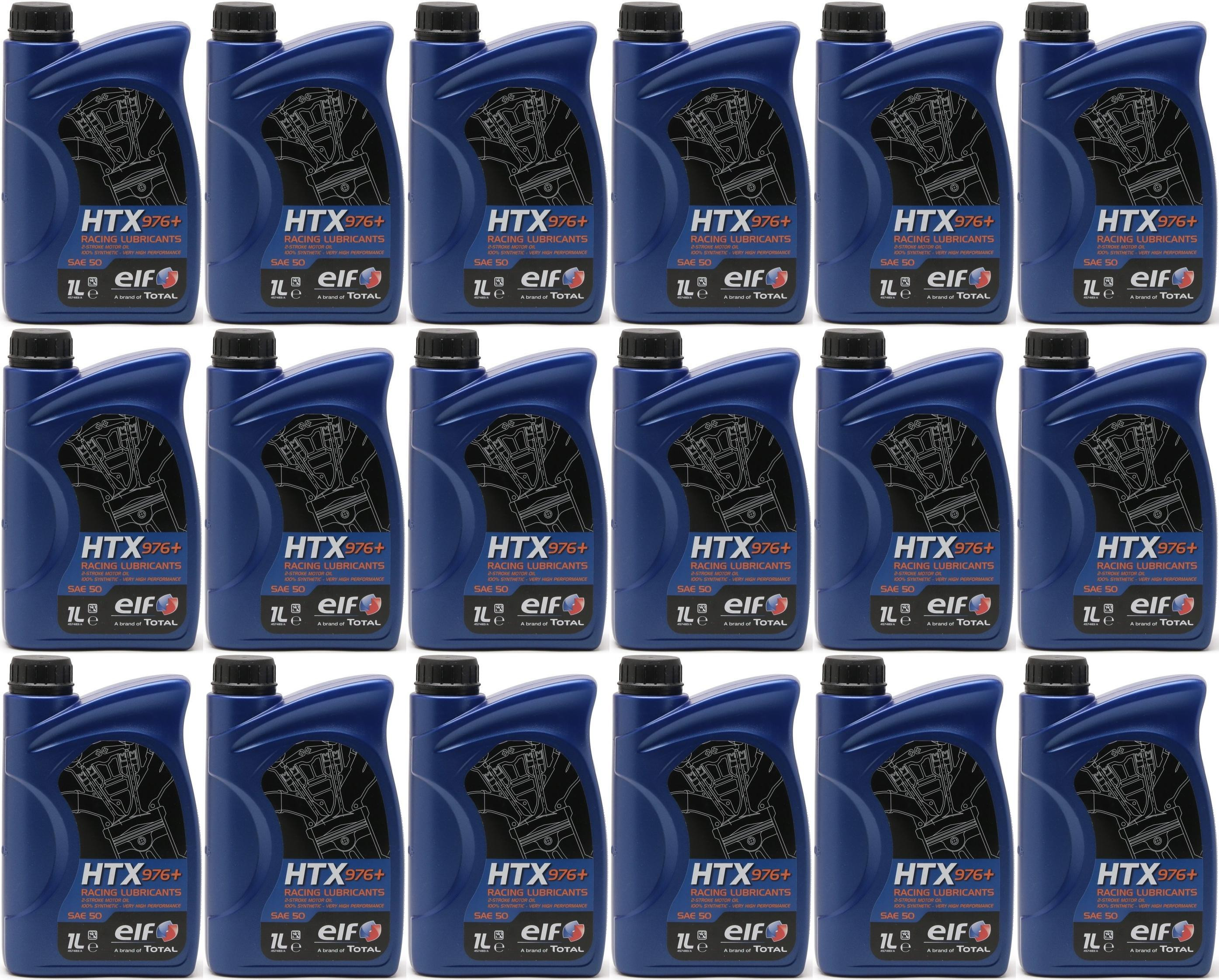 Elf HTX 976+ Racing Lubricants 100 % Synthetic 2-T Motoröl 18x 1l = 18 Liter