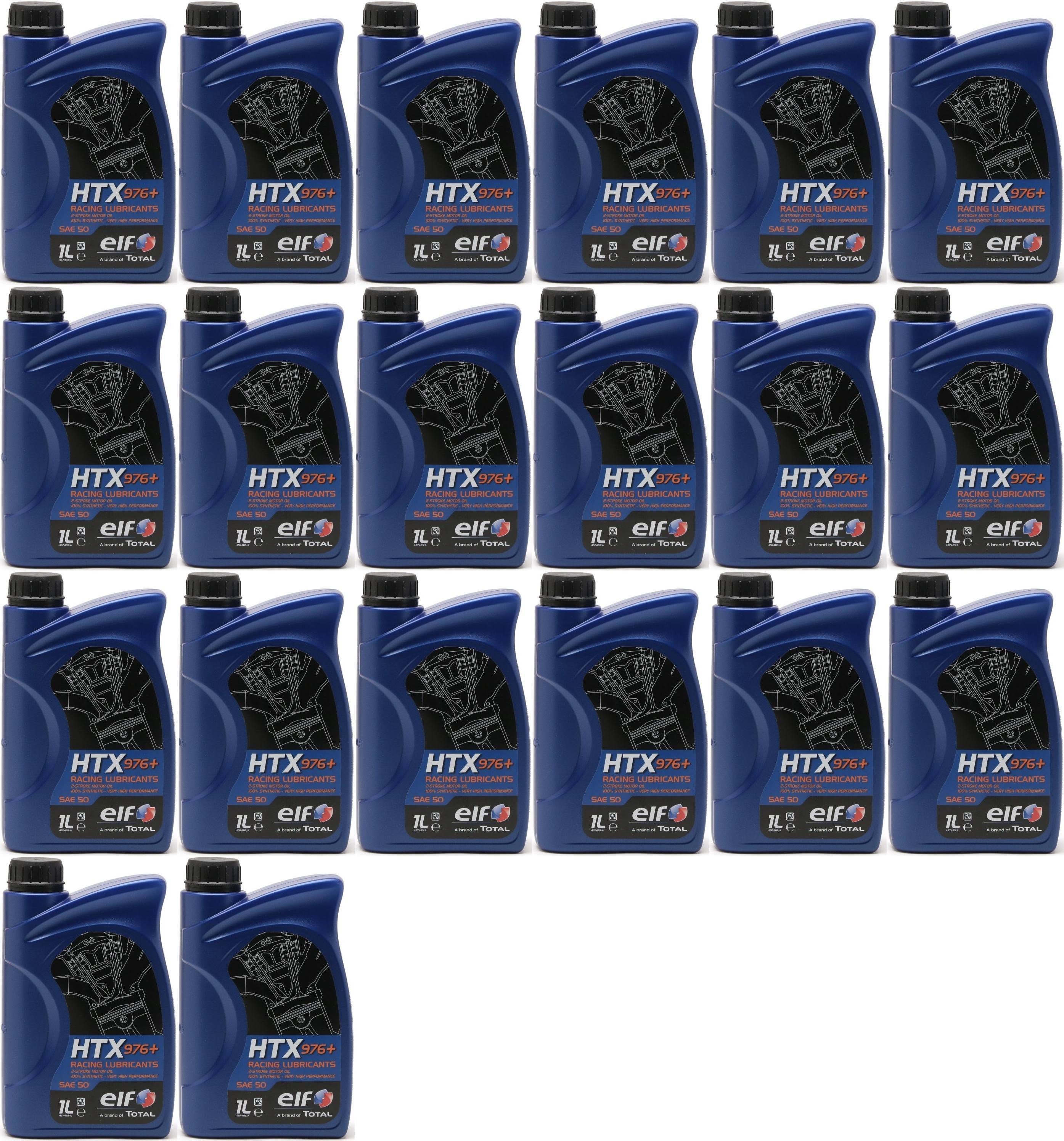 Elf HTX 976+ Racing Lubricants 100 % Synthetic 2-T Motoröl 20x 1l = 20 Liter