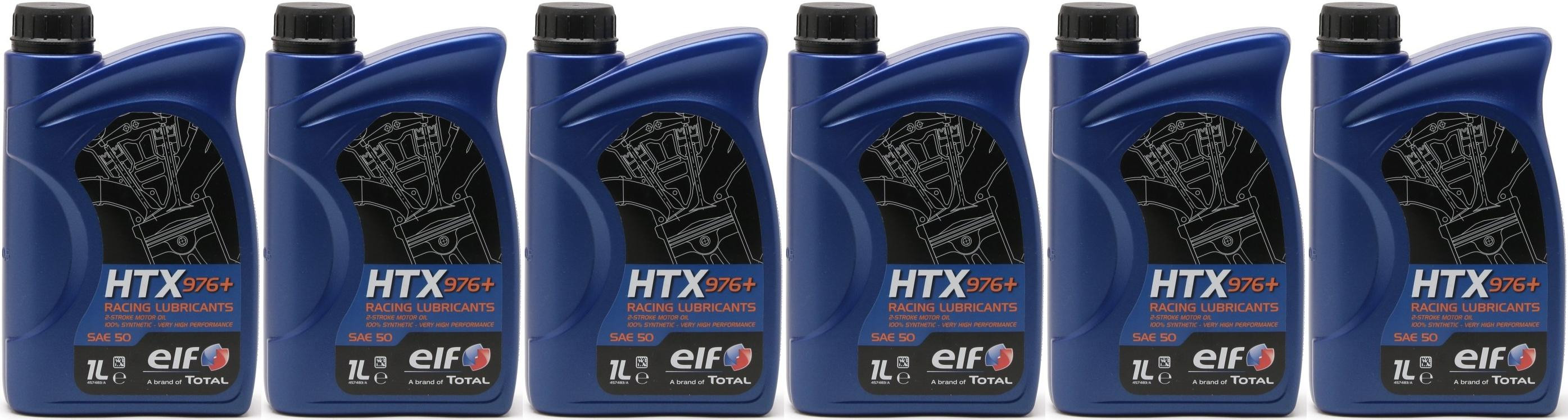 Elf HTX 976+ Racing Lubricants 100 % Synthetic 2-T Motoröl 6x 1l = 6 Liter