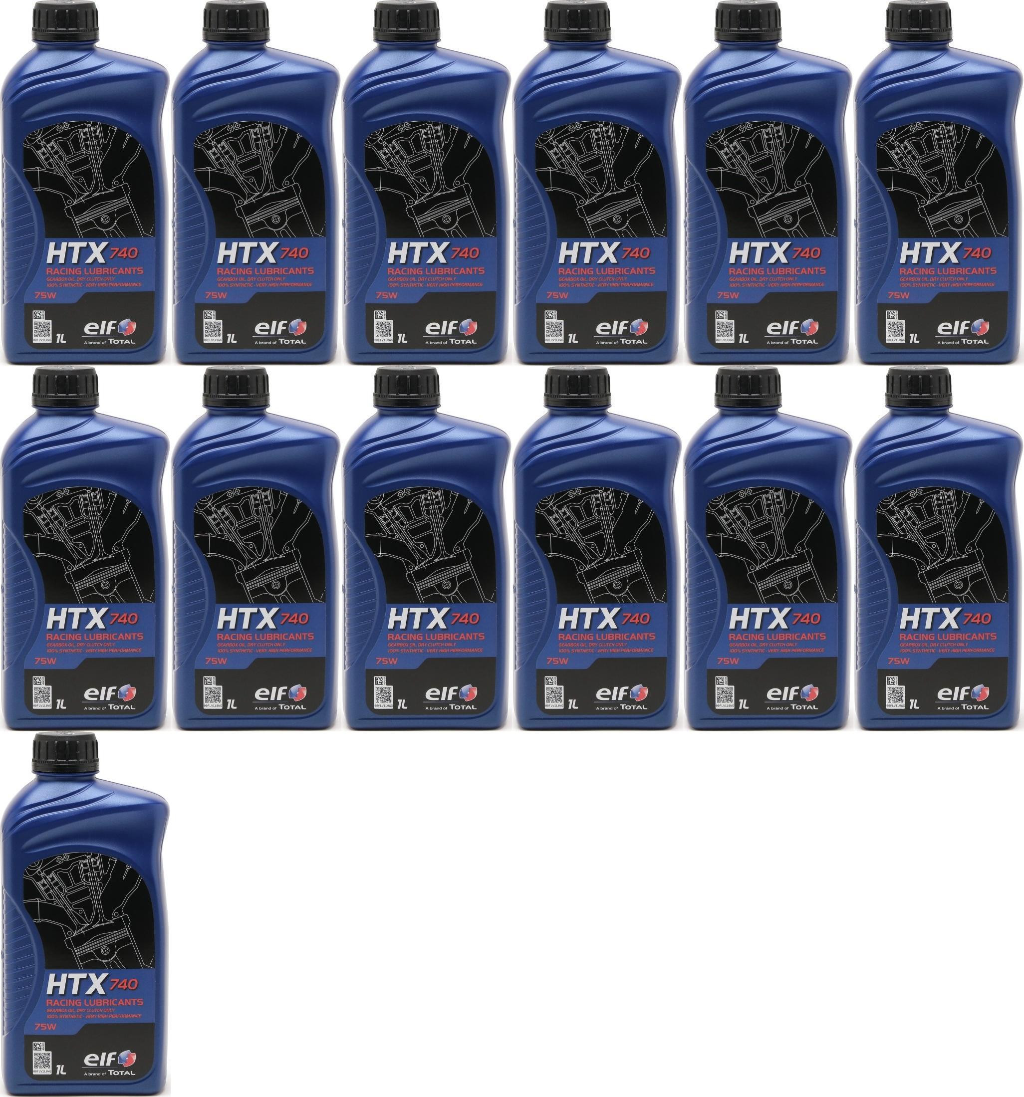 Elf HTX 740 Racing Getriebeöl 75W 2-Takt Motorrad Motoröl 13x 1l = 13 Liter