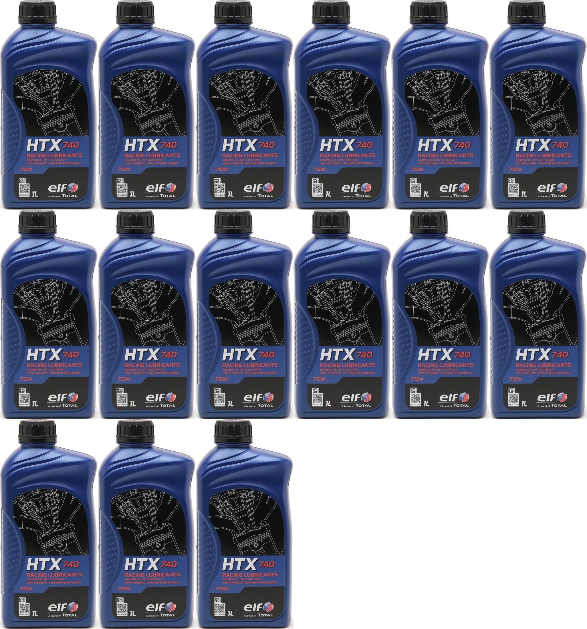 Elf HTX 740 Racing Getriebeöl 75W 2-Takt Motorrad Motoröl 15x 1l = 15 Liter