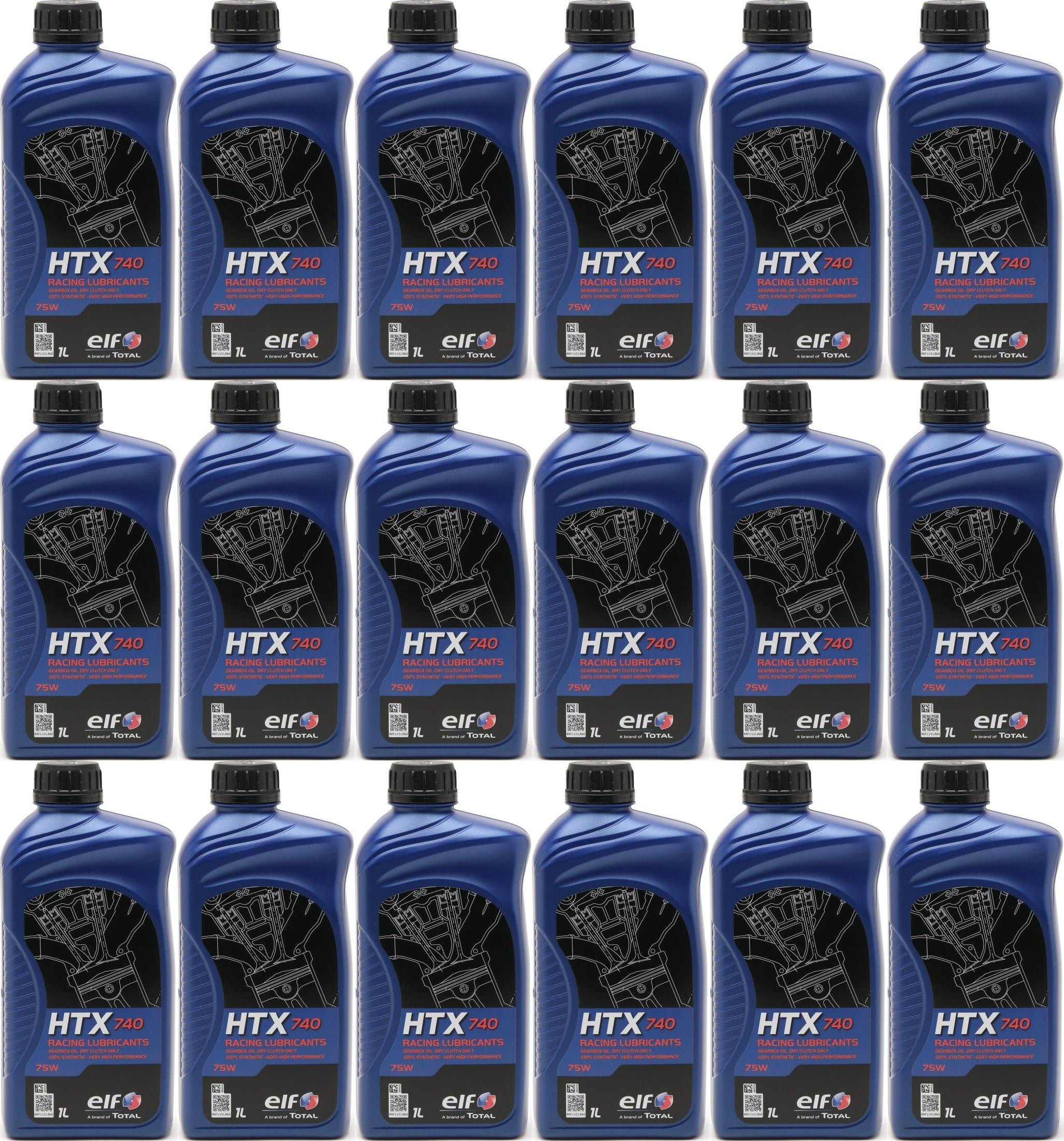 Elf HTX 740 Racing Getriebeöl 75W 2-Takt Motorrad Motoröl 18x 1l = 18 Liter