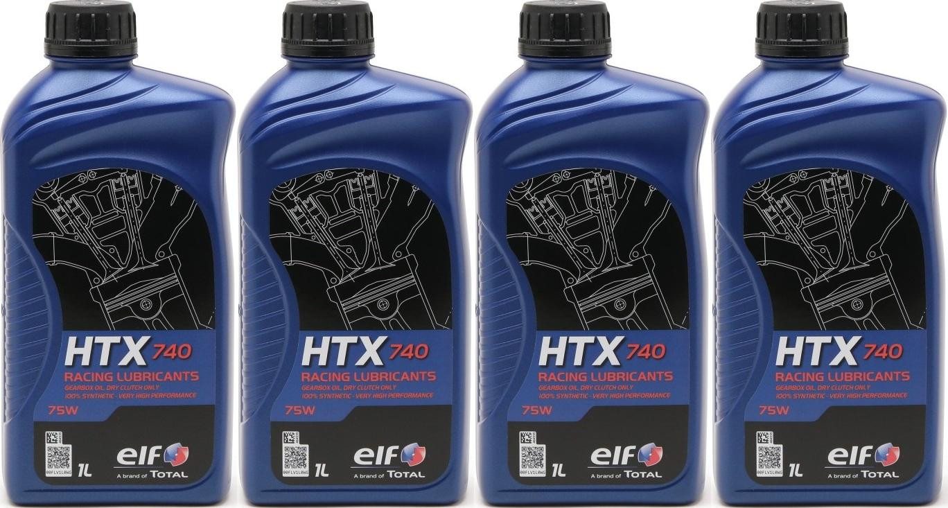 Elf HTX 740 Racing Getriebeöl 75W 2-Takt Motorrad Motoröl 4x 1l = 4 Liter