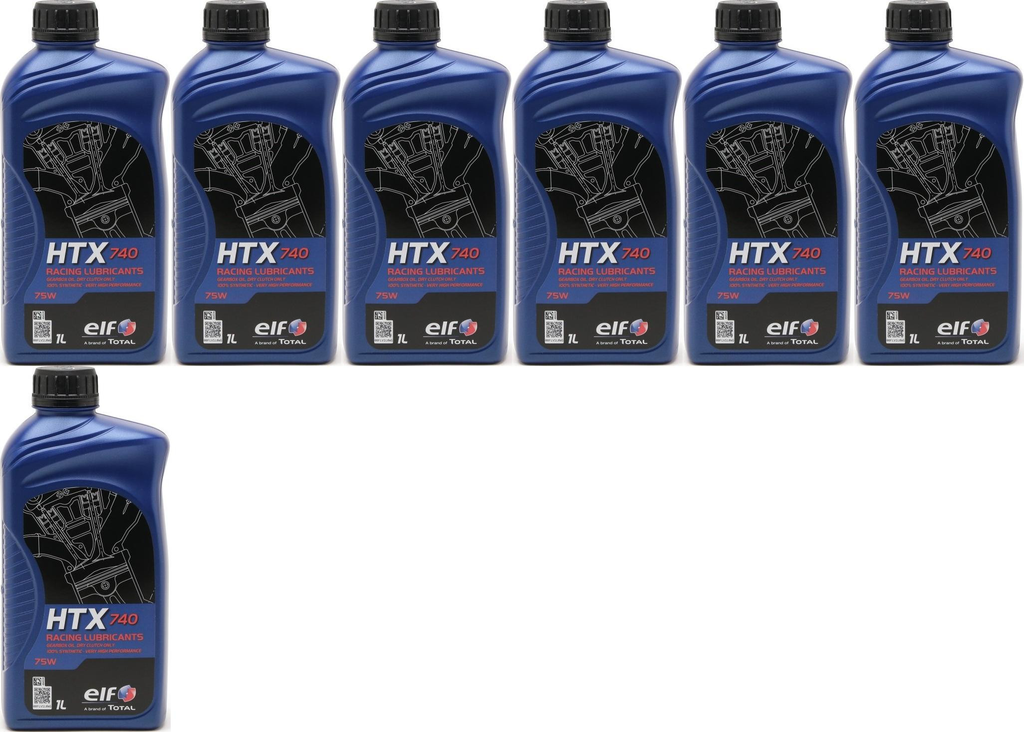 Elf HTX 740 Racing Getriebeöl 75W 2-Takt Motorrad Motoröl 7x 1l = 7 Liter