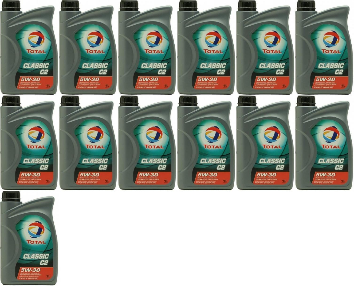 TOTAL Quartz Classic C2 5W-30 Motoröl 13x 1l = 13 Liter