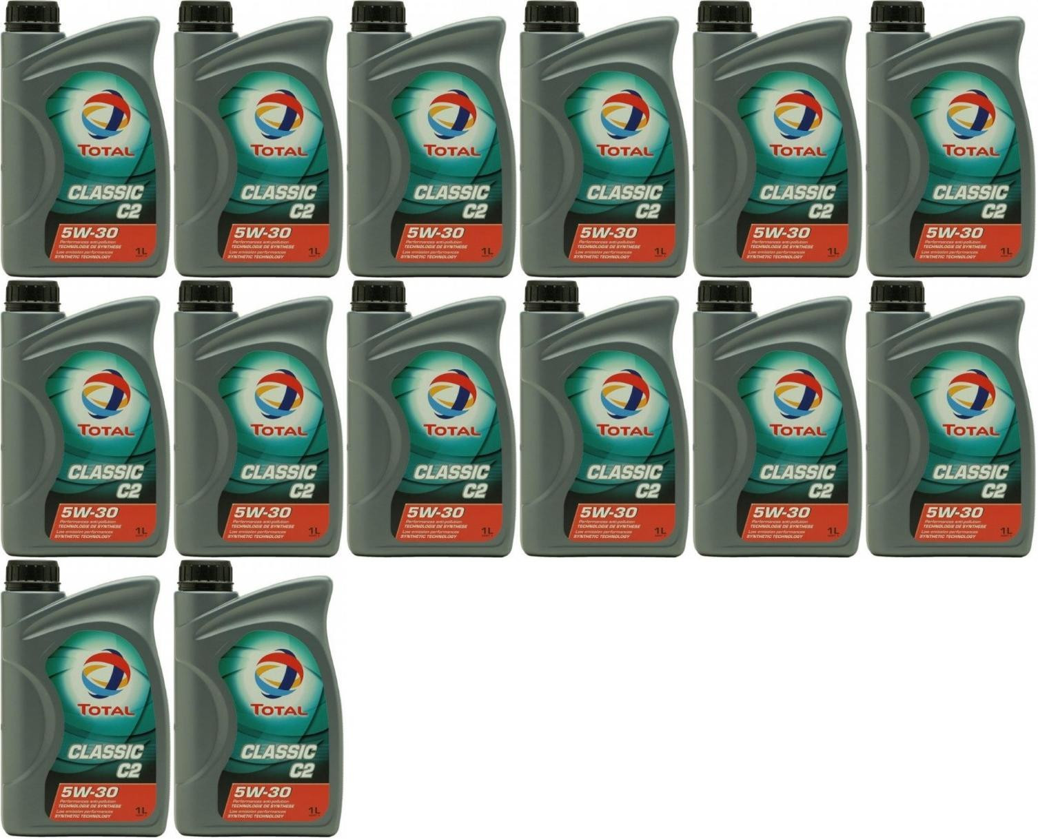 TOTAL Quartz Classic C2 5W-30 Motoröl 14x 1l = 14 Liter