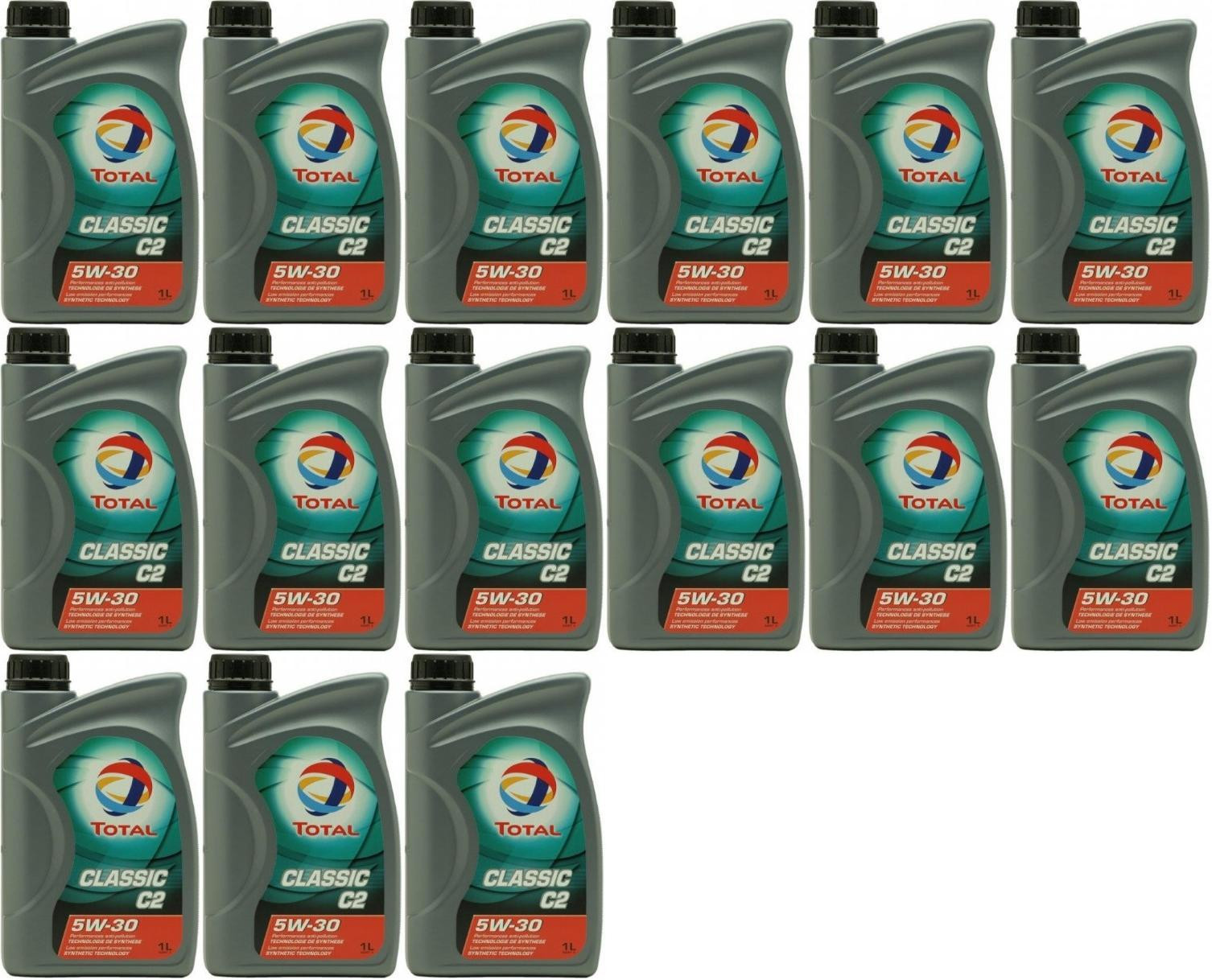 TOTAL Quartz Classic C2 5W-30 Motoröl 15x 1l = 15 Liter