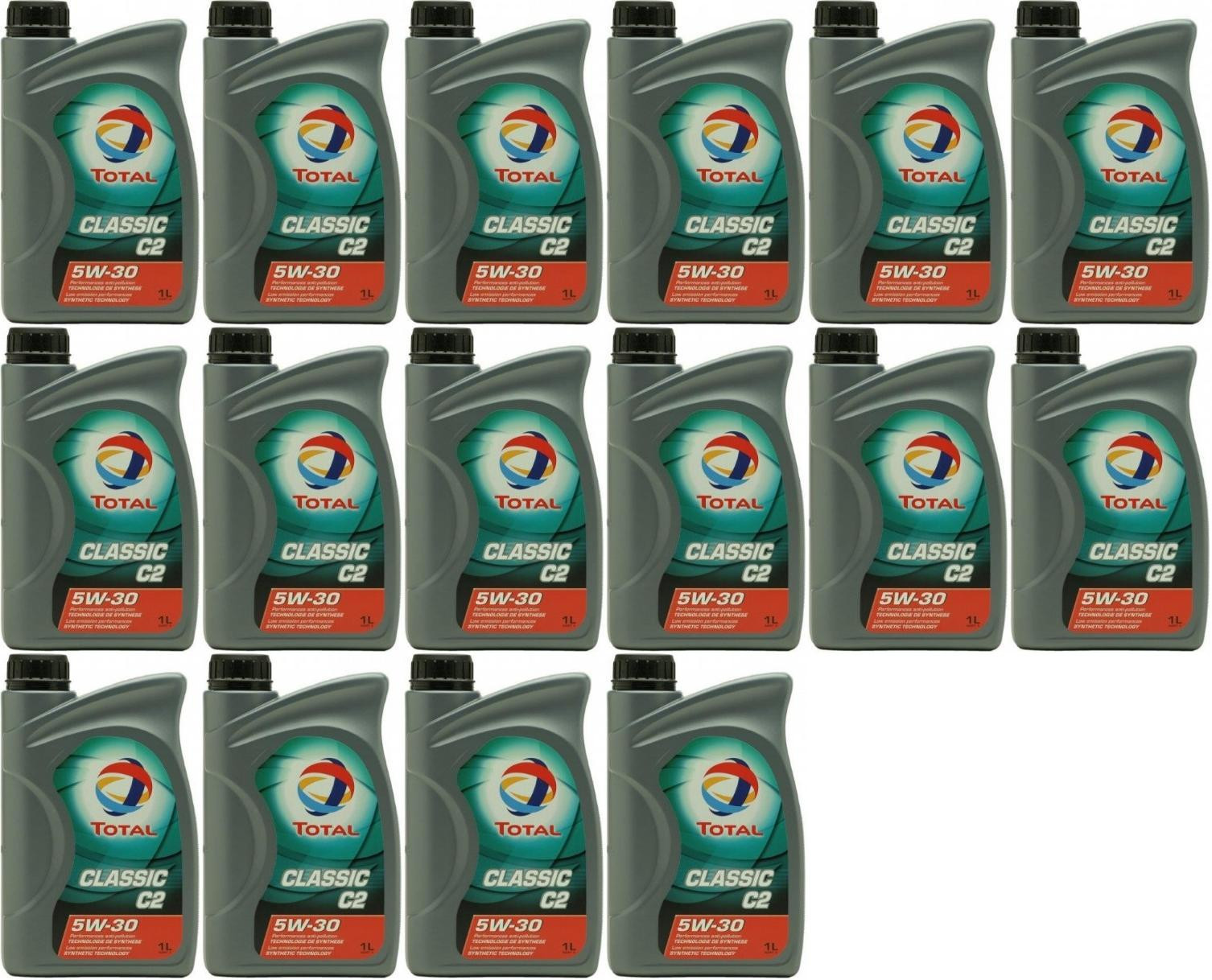 TOTAL Quartz Classic C2 5W-30 Motoröl 16x 1l = 16 Liter