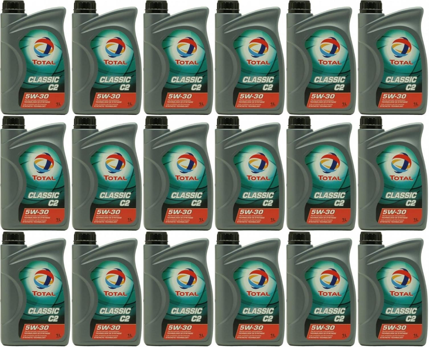 TOTAL Quartz Classic C2 5W-30 Motoröl 18x 1l = 18 Liter