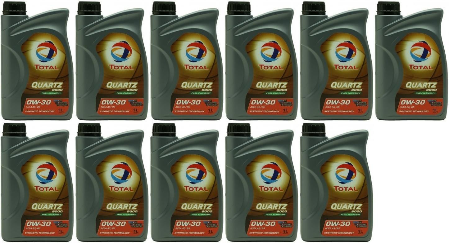 Total Quartz 9000 Fuel Economy 0W-30 Motoröl 11x 1l = 11 Liter