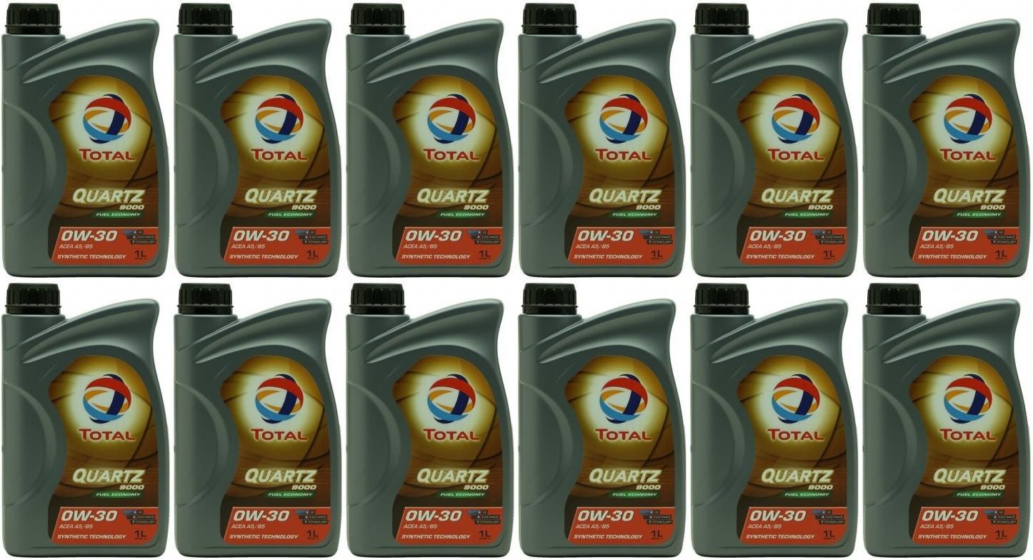 Total Quartz 9000 Fuel Economy 0W-30 Motoröl 12x 1l = 12 Liter