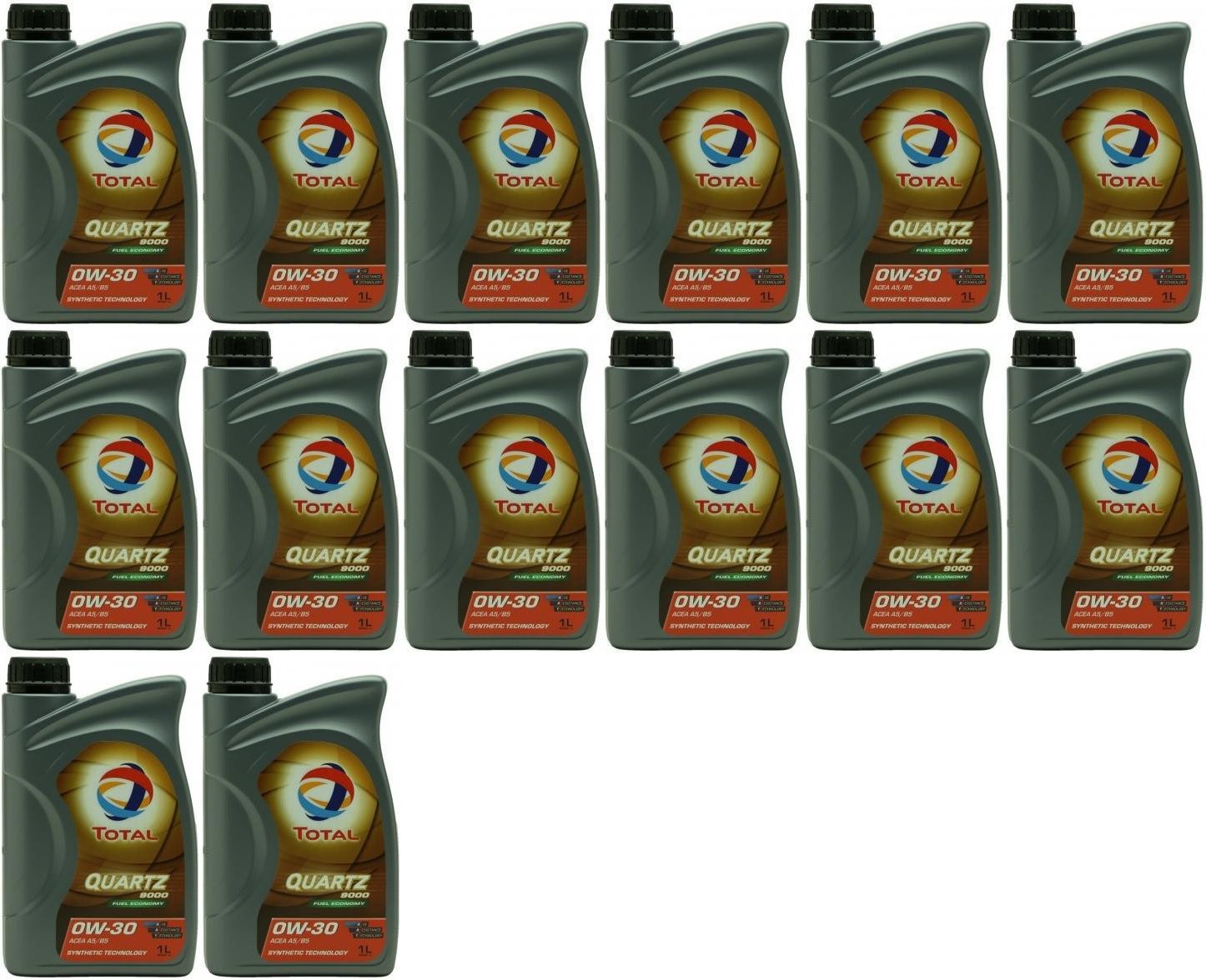 Total Quartz 9000 Fuel Economy 0W-30 Motoröl 14x 1l = 14 Liter