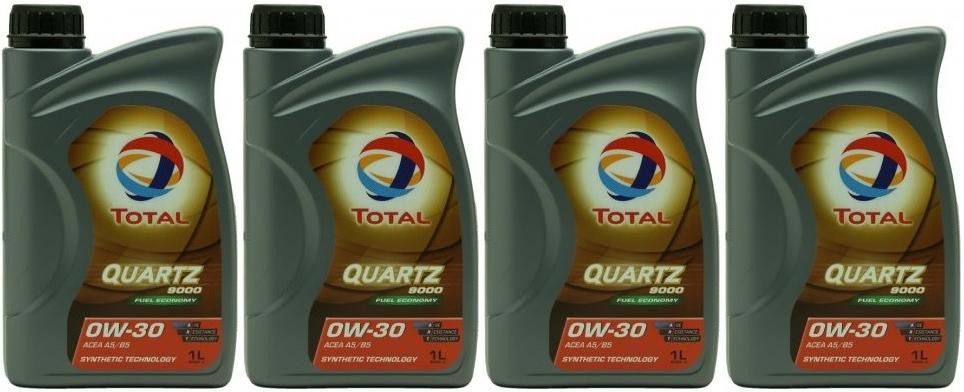 Total Quartz 9000 Fuel Economy 0W-30 Motoröl 4x 1l = 4 Liter