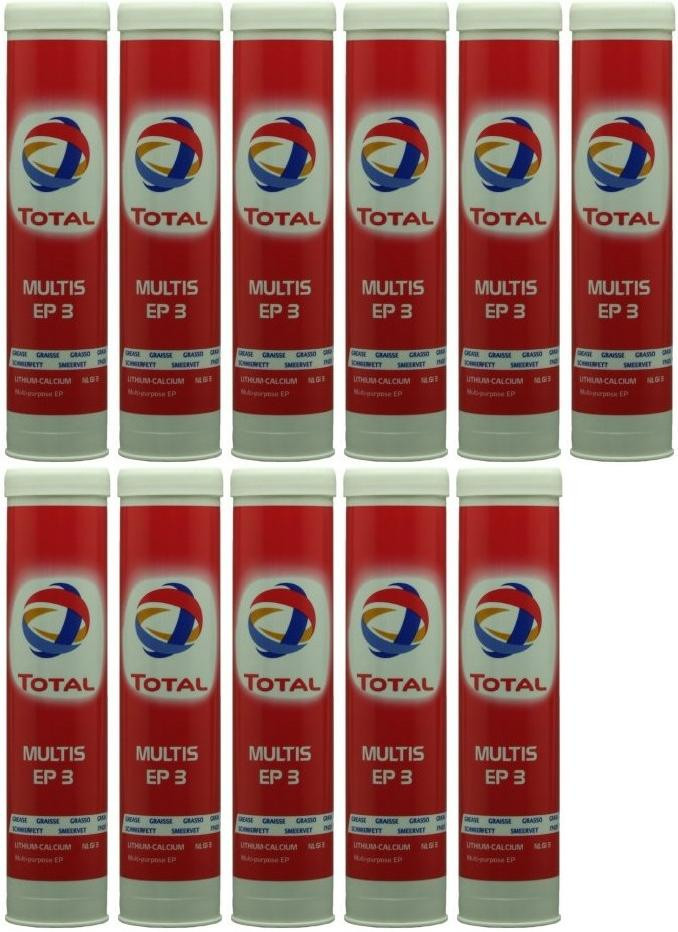 Total Multis EP 3 Mehrzweck-Hochdruckfett Braun Fett Kartusche 11x 400 Gramm