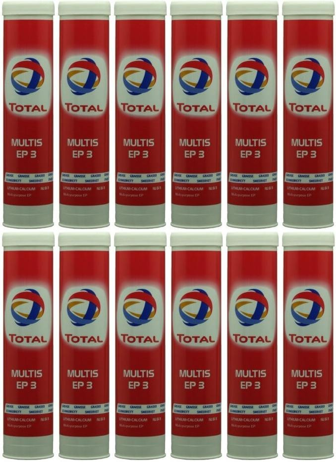 Total Multis EP 3 Mehrzweck-Hochdruckfett Braun Fett Kartusche 12x 400 Gramm
