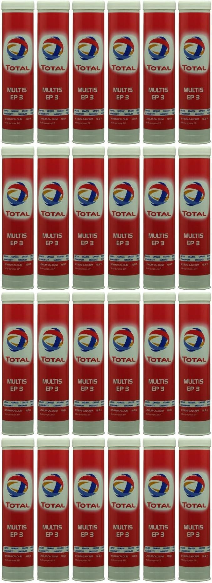 Total Multis EP 3 Mehrzweck-Hochdruckfett Braun Fett Kartusche 24x 400 Gramm