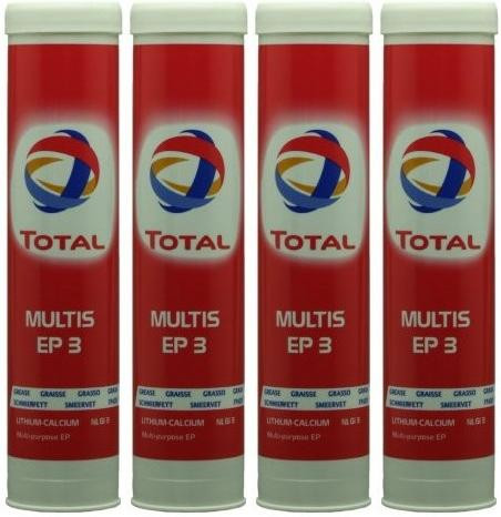 Total Multis EP 3 Mehrzweck-Hochdruckfett Braun Fett Kartusche 4x 400 Gramm