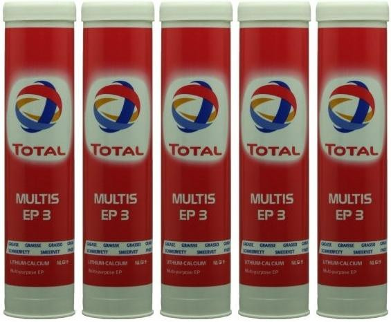Total Multis EP 3 Mehrzweck-Hochdruckfett Braun Fett Kartusche 5x 400 Gramm