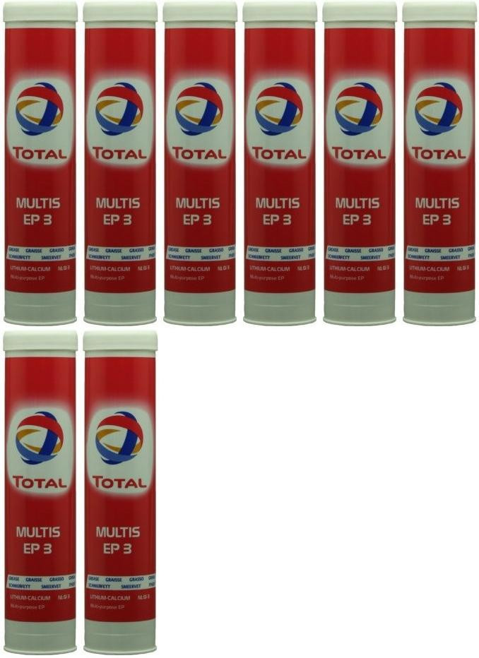 Total Multis EP 3 Mehrzweck-Hochdruckfett Braun Fett Kartusche 8x 400 Gramm