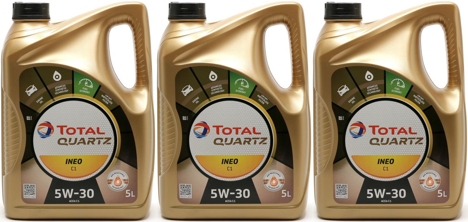 Total Quartz Ineo C1 5W-30 Motoröl 3x 5 = 15 Liter