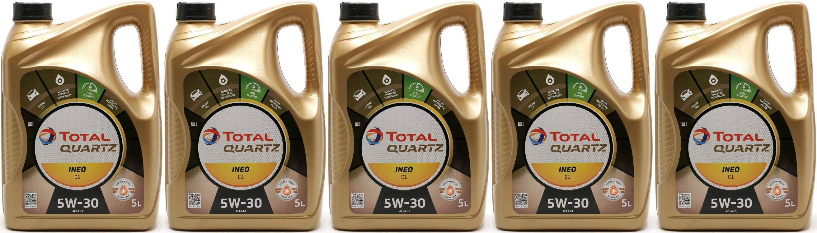 Total Quartz Ineo C1 5W-30 Motoröl 5x 5 = 25 Liter
