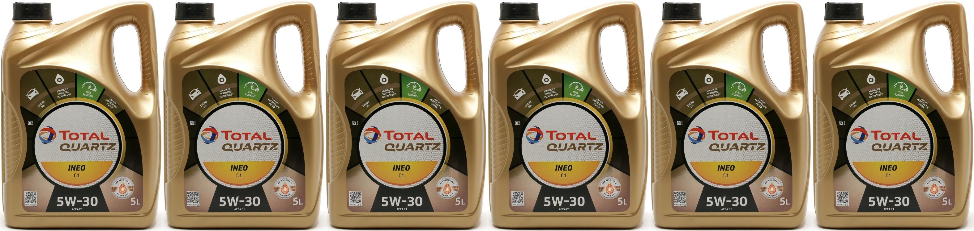 Total Quartz Ineo C1 5W-30 Motoröl 6x 5 = 30 Liter