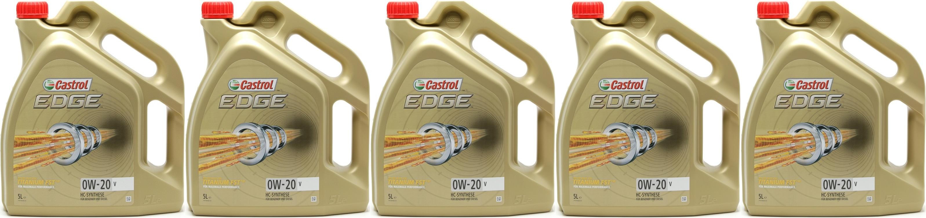 Castrol Edge V 0W-20 Motoröl 5x 5 = 25 Liter