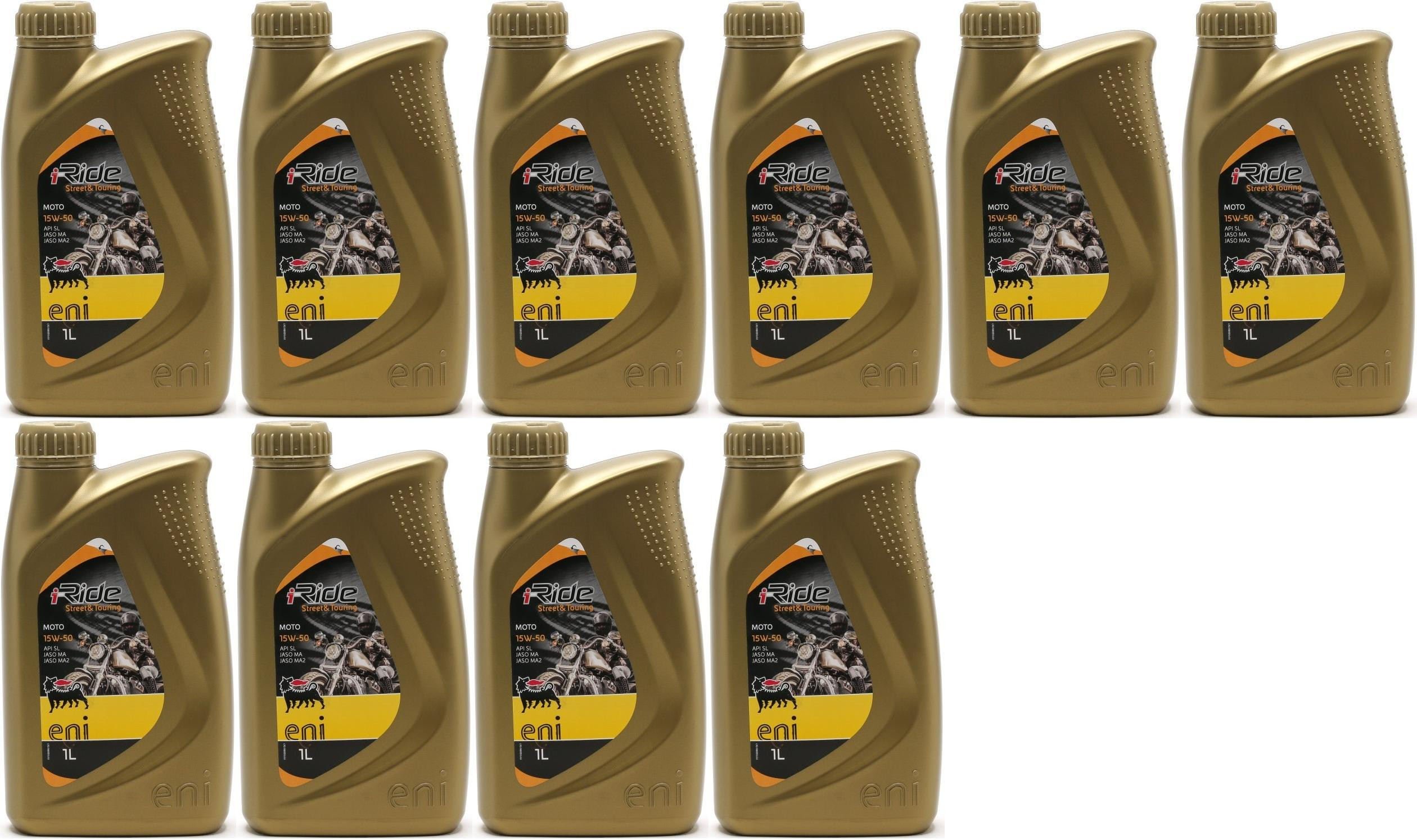 Eni i-Ride Street & Touring Moto 15W-50 teilsynthetisches Motoröl 10x1l=10 Liter