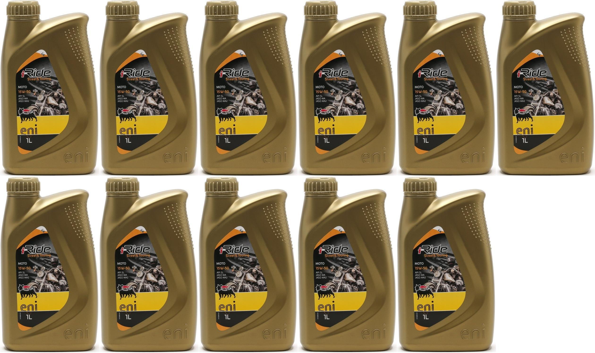 Eni i-Ride Street & Touring Moto 15W-50 teilsynthetisches Motoröl 11x1l=11 Liter