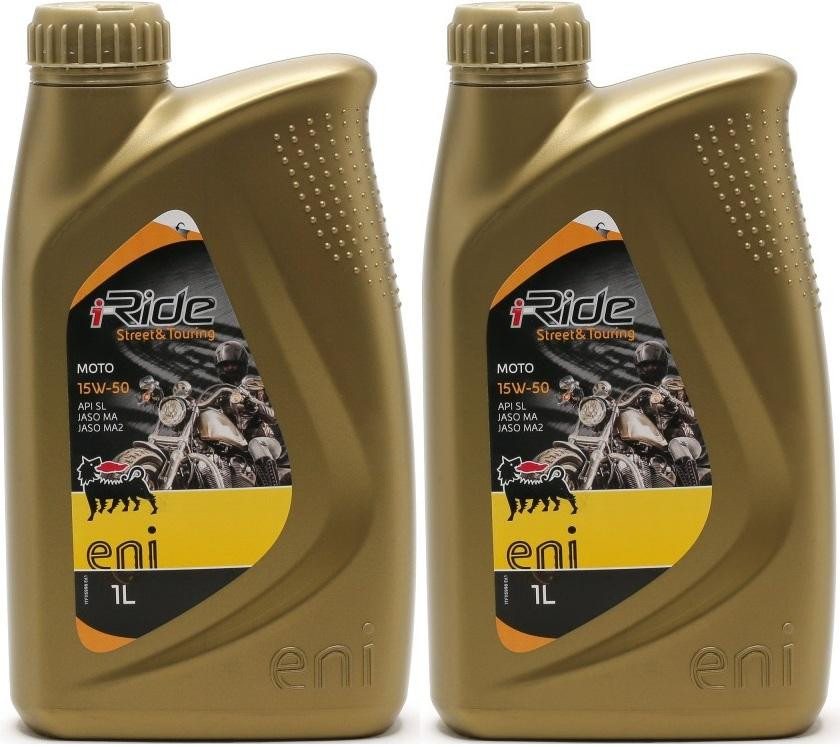 Eni i-Ride Street & Touring Moto 15W-50 Motorrad Motoröl 2x 1l = 2 Liter