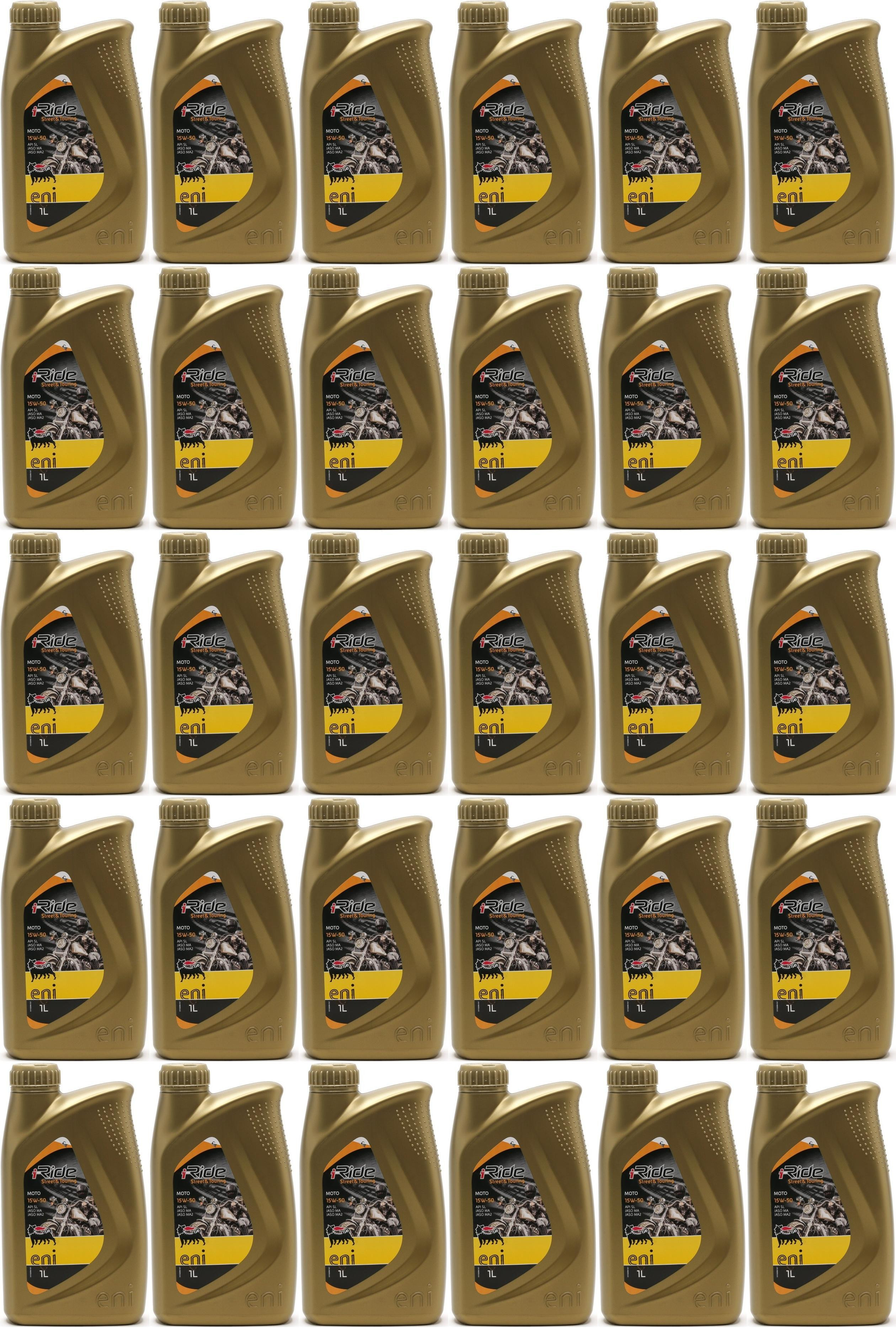Eni i-Ride Street & Touring Moto 15W-50 teilsynthetisches Motoröl 30x1l=30 Liter