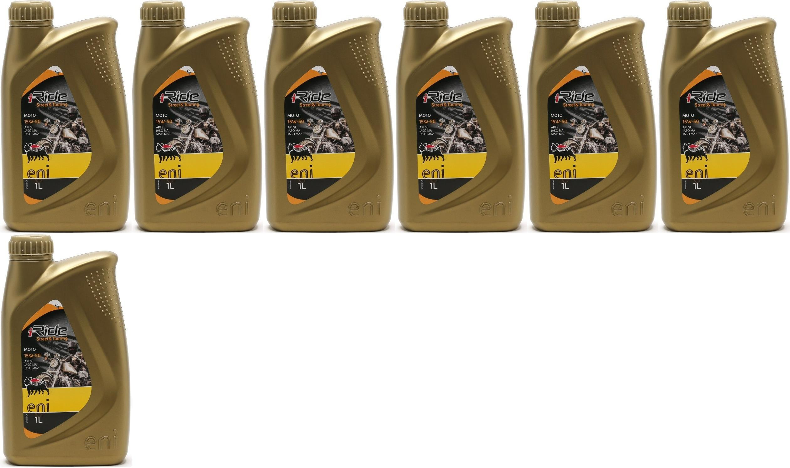 Eni i-Ride Street & Touring Moto 15W-50 Motorrad Motoröl 7x 1l = 7 Liter