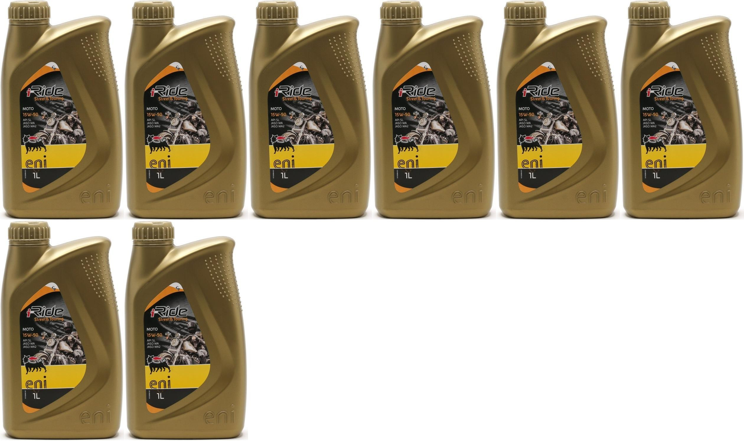 Eni i-Ride Street & Touring Moto 15W-50 Motorrad Motoröl 8x 1l = 8 Liter