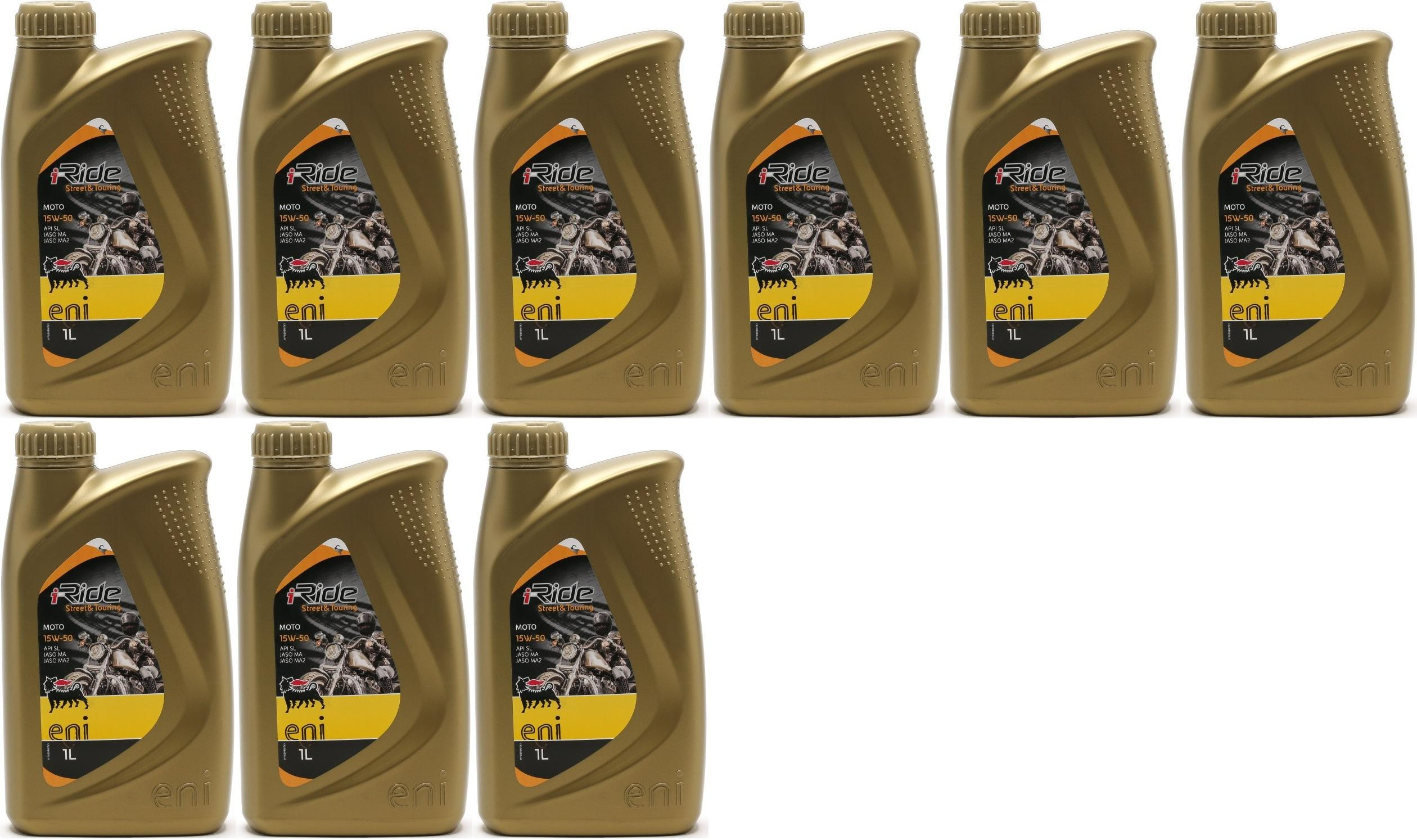 Eni i-Ride Street & Touring Moto 15W-50 Motorrad Motoröl 9x 1l = 9 Liter