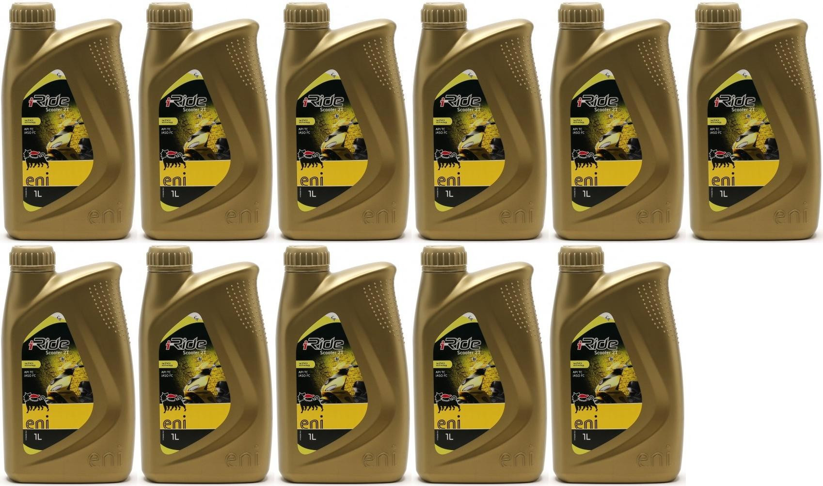 Eni i-Ride Scooter 2T synthetisches Motorrad Motoröl 11x 1l = 11 Liter