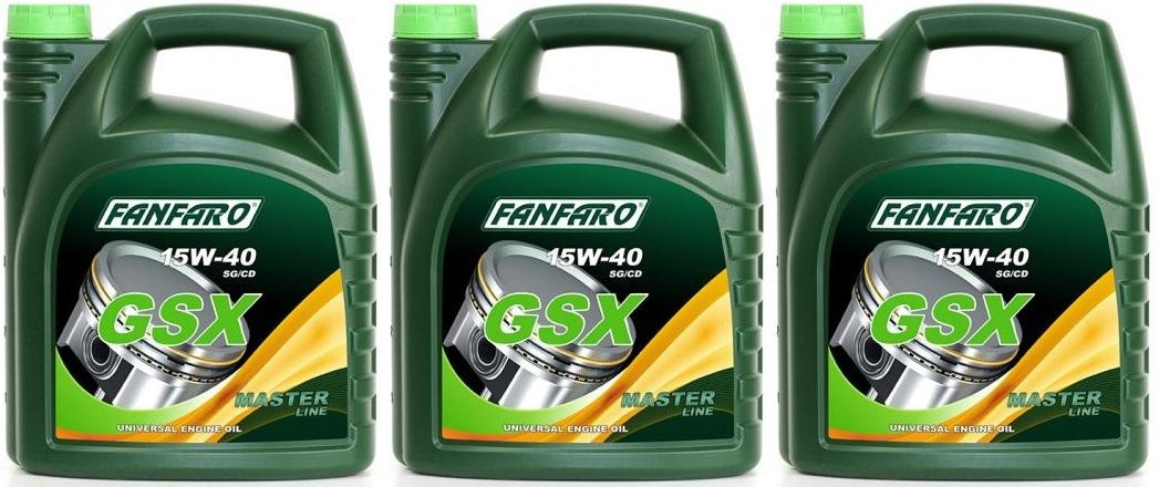 Fanfaro GSX 15W-40 Motoröl 3x 5 = 15 Liter