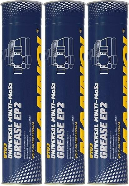 Mannol EP-2 Multi-MoS2 Grease Universalfett Fett Kartusche 3x 400 Gramm