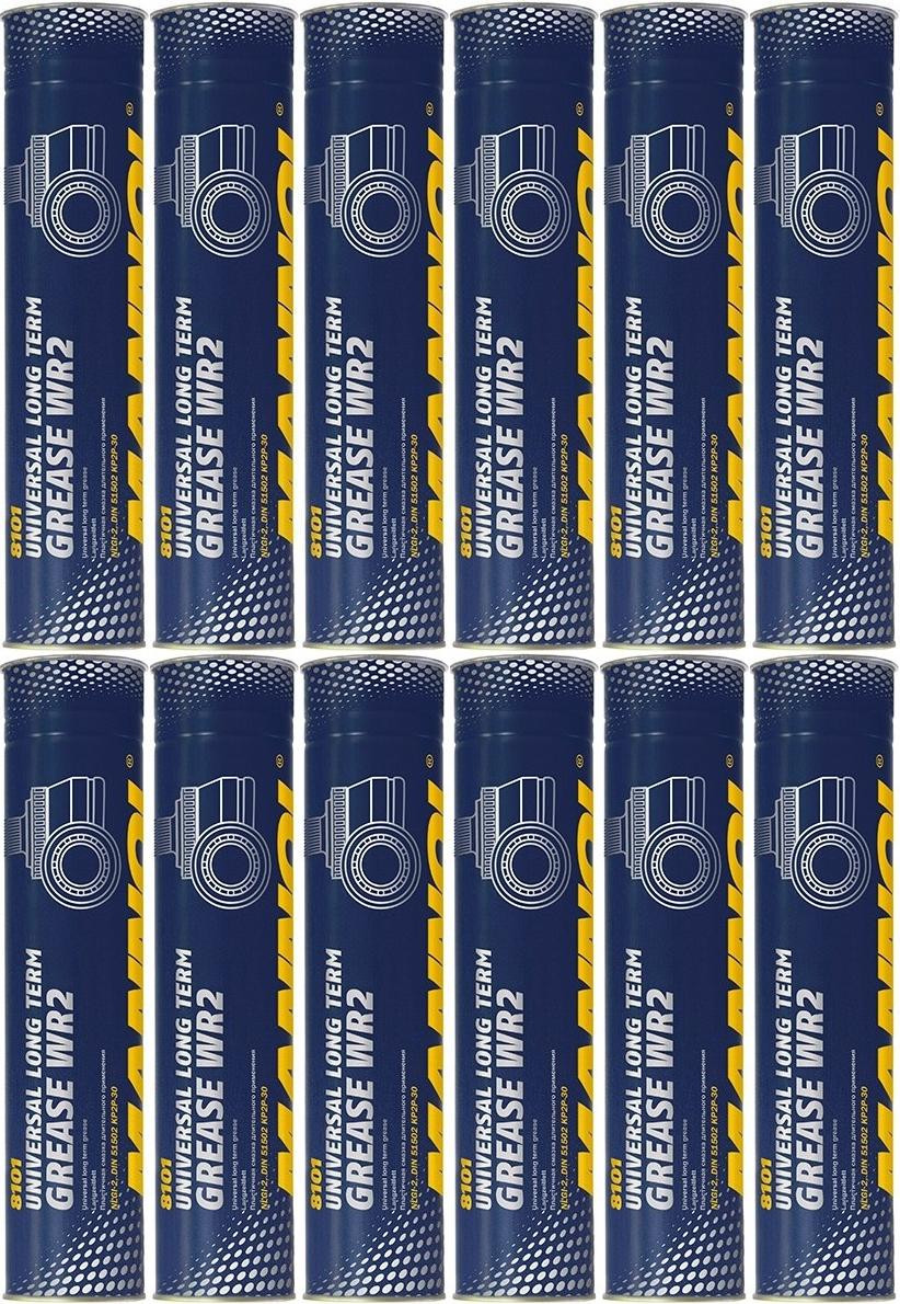 Mannol MANNOL WR-2 Long Term Grease Fett Fett Kartusche 12x 400 Gramm