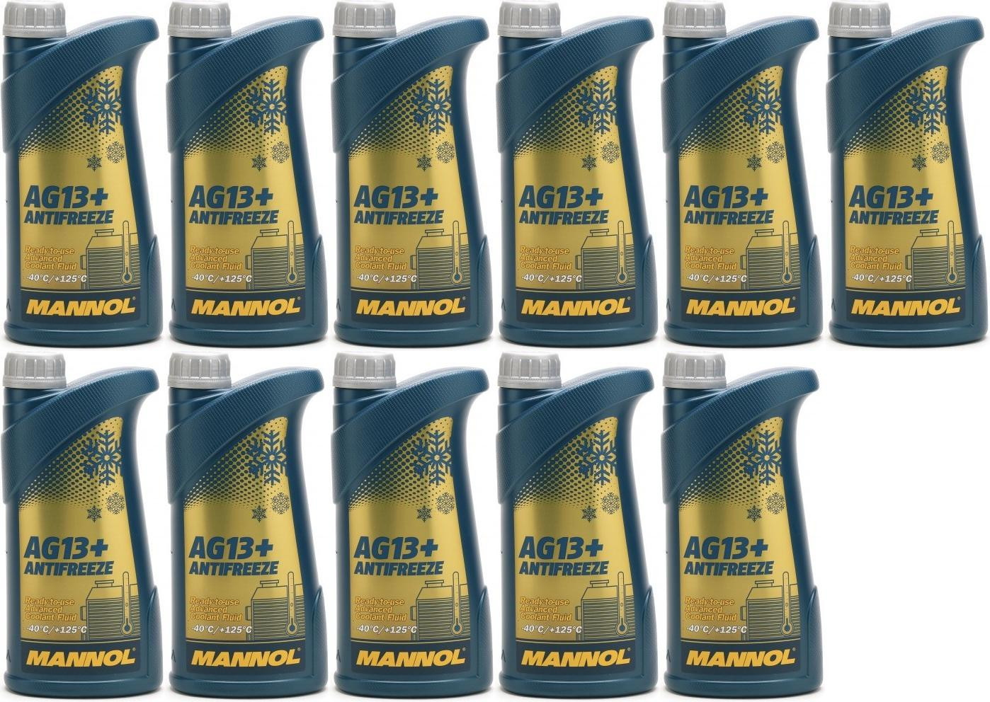 Mannol Kühlerfrostschutz Antifreeze AG13+ -40 Fertigmischung 11x 1l = 11 Liter