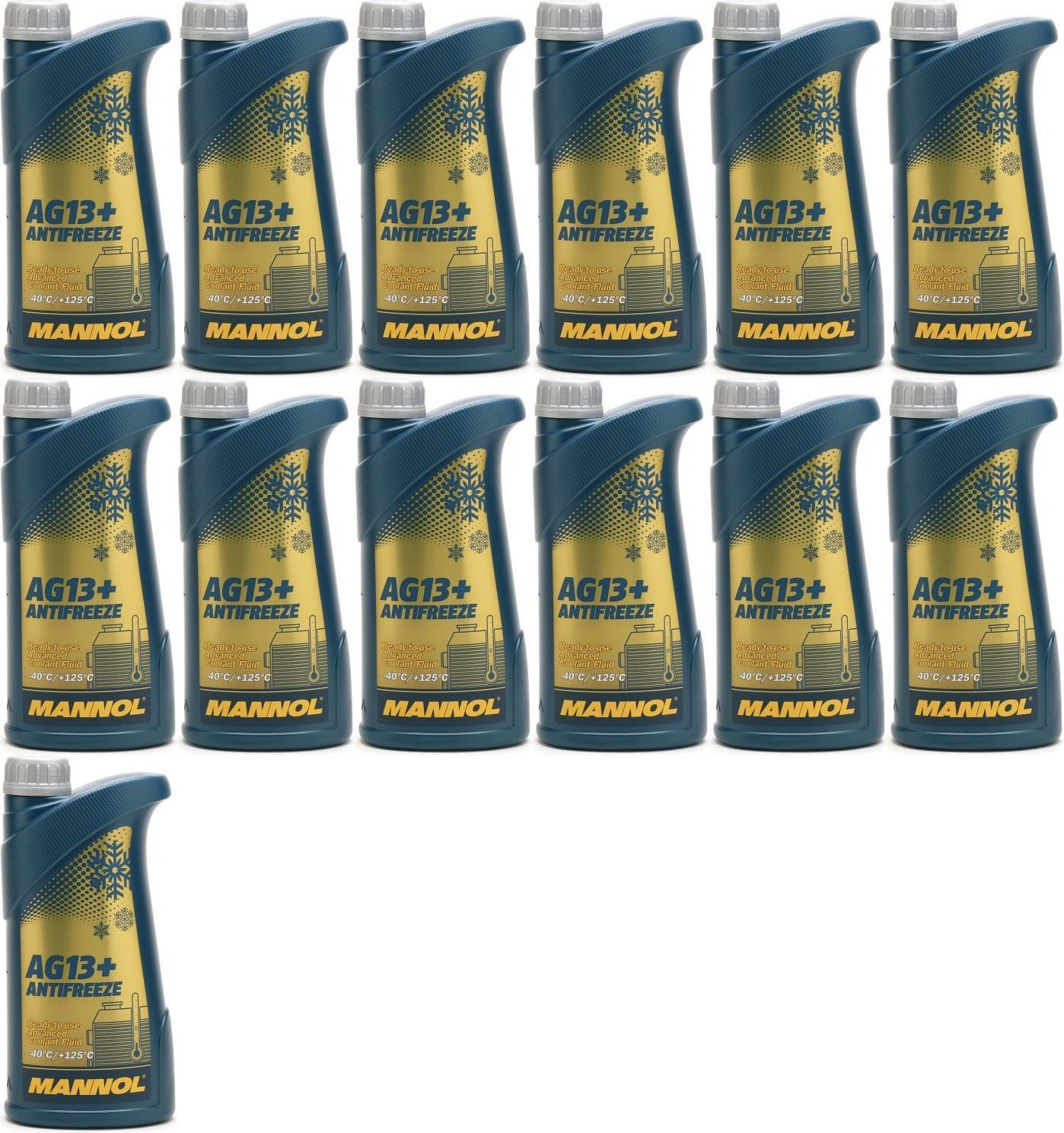 Mannol Kühlerfrostschutz Antifreeze AG13+ -40 Fertigmischung 13x 1l = 13 Liter