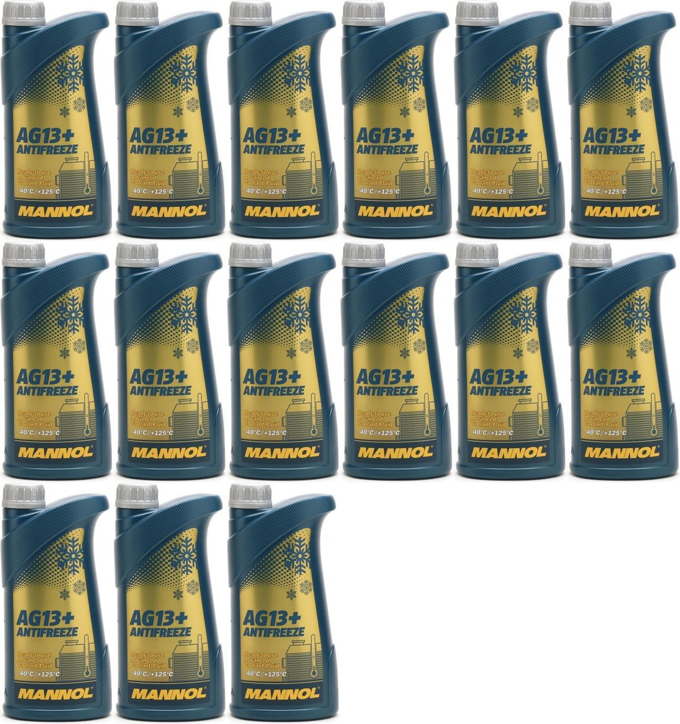 Mannol Kühlerfrostschutz Antifreeze AG13+ -40 Fertigmischung 15x 1l = 15 Liter