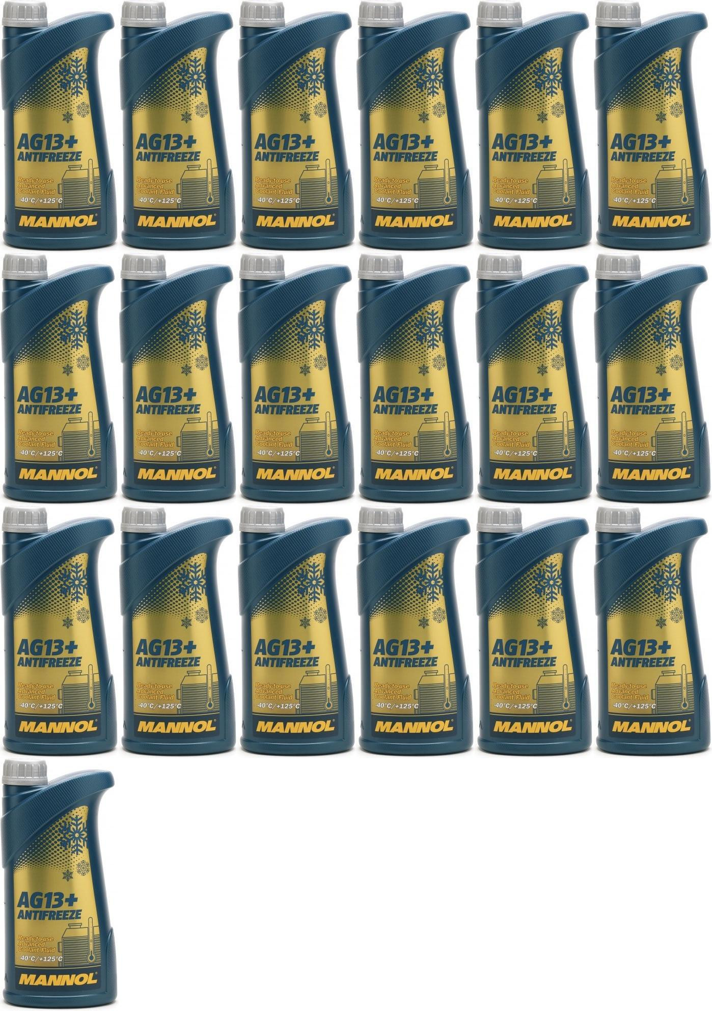 Mannol Kühlerfrostschutz Antifreeze AG13+ -40 Fertigmischung 19x 1l = 19 Liter