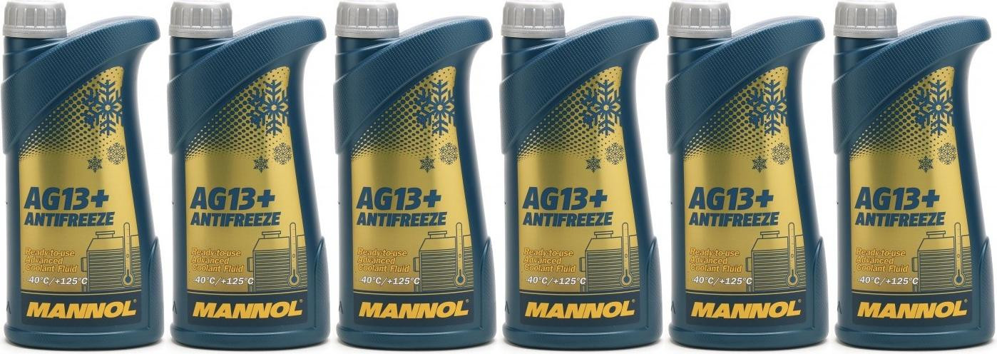 Mannol Kühlerfrostschutz Antifreeze AG13+ -40 Fertigmischung 6x 1l = 6 Liter