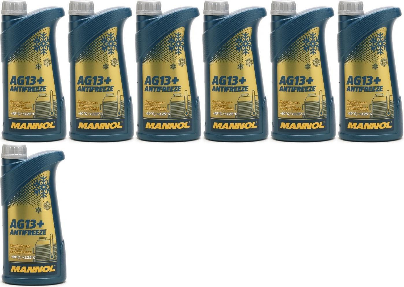 Mannol Kühlerfrostschutz Antifreeze AG13+ -40 Fertigmischung 7x 1l = 7 Liter